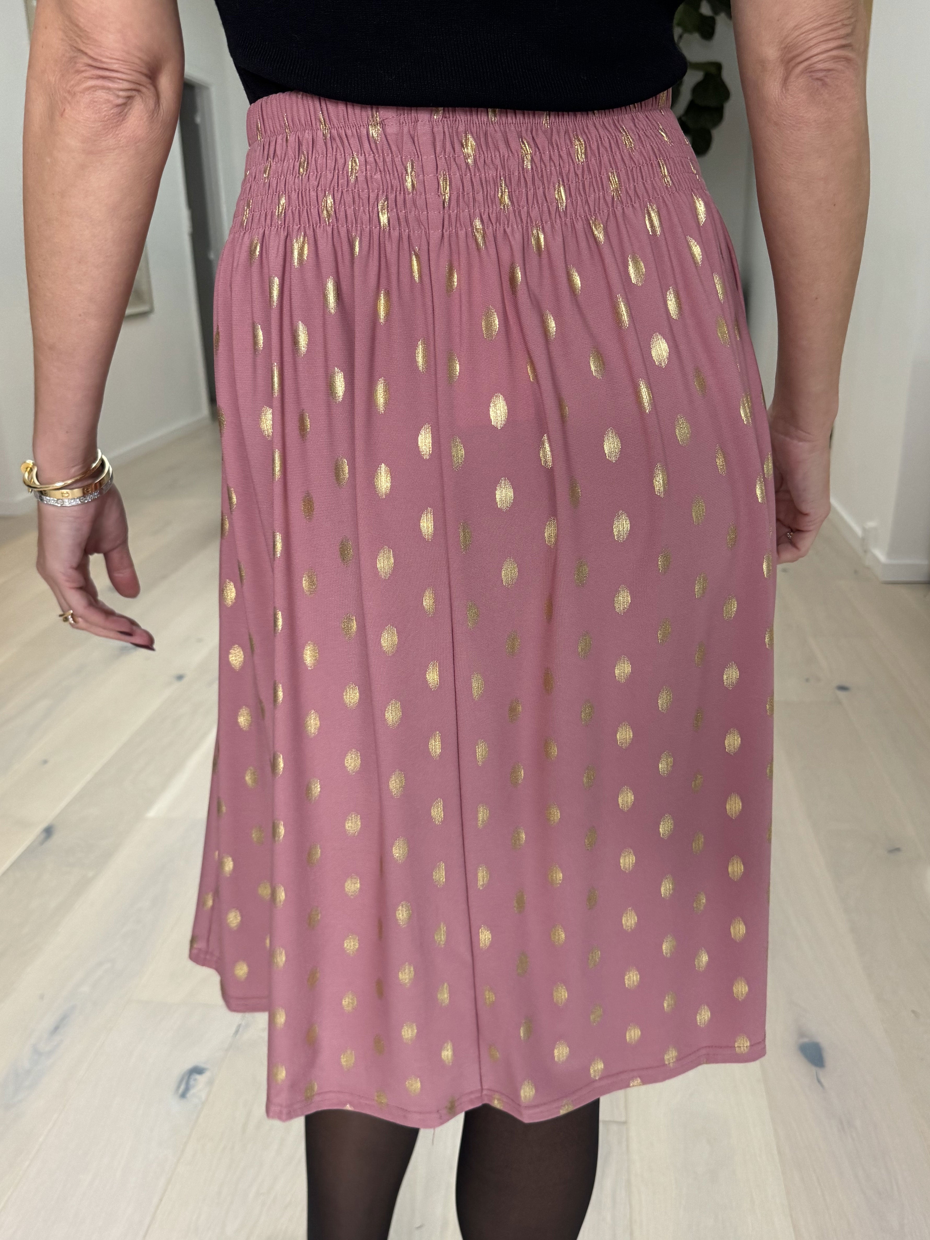 Pams Gold Dot Skirt - Nederdel i krølfrit stof med lommer